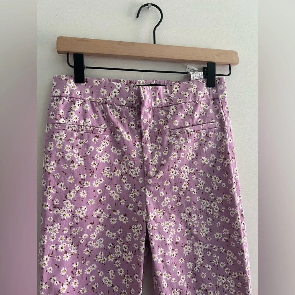 Zara Floral Flare Jeans Small - Picture 2 of 5